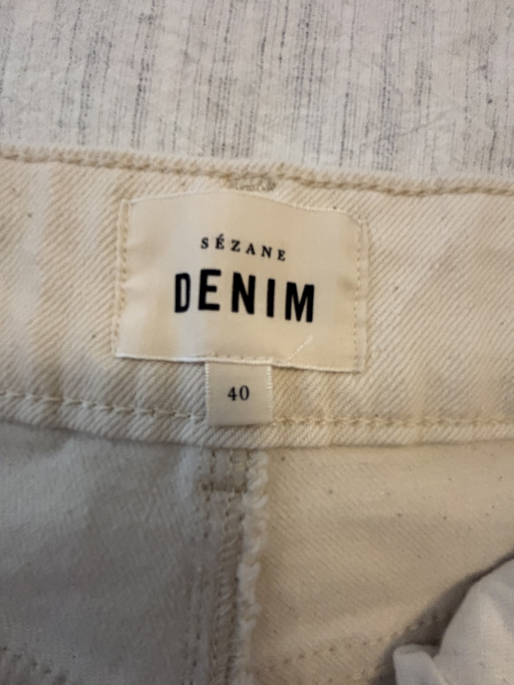 Sezane New 70's Trousers Mottled Ecru - Size 8